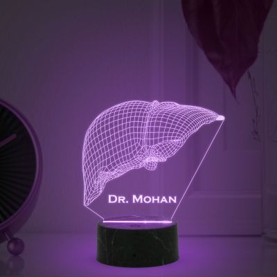 Personalized Led Lamp 3D Illusion Liver Night Light Gift for Hepatologists Doctor